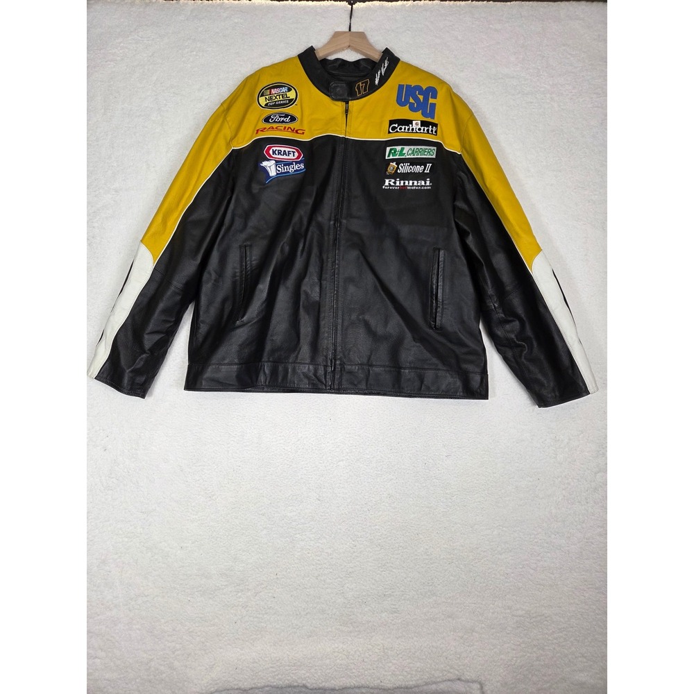 Vtg Wilsons Leather x Chase Authentics DeWalt Jacket Nascar 17 Matt Kenseth XL